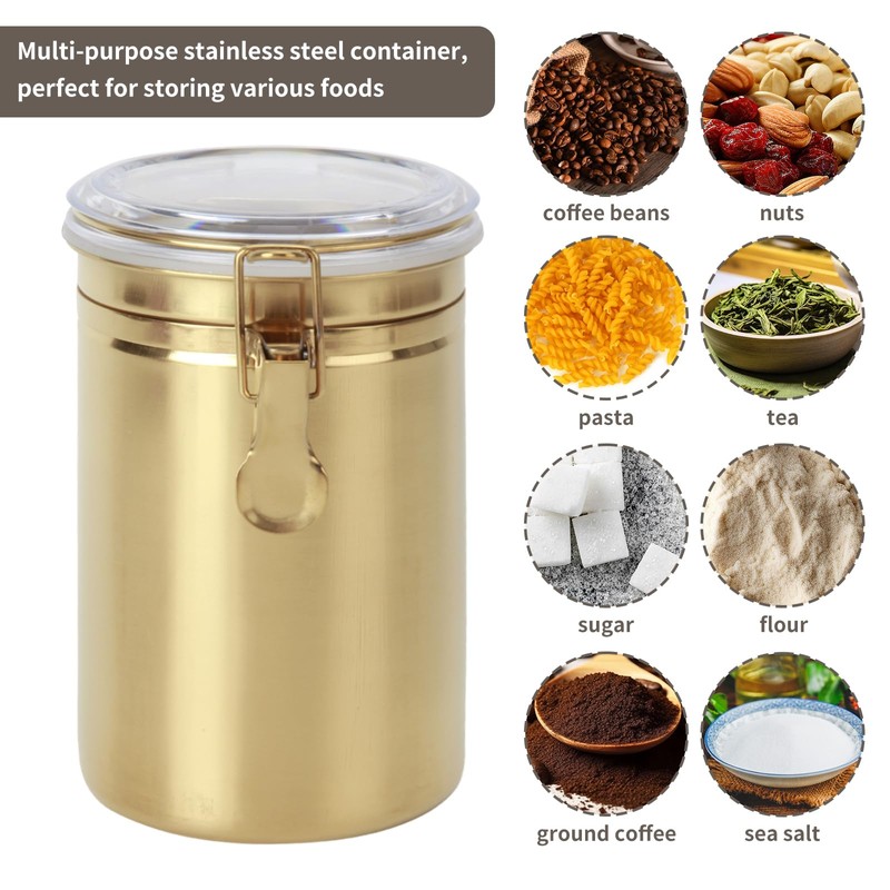 blueden Kitchen Canister 41 oz,Airtight Stainless Steel Kitchen Food Storage