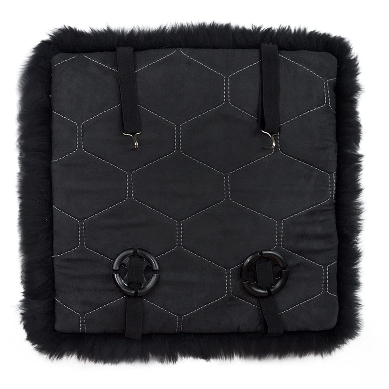 OKAYDA Natural Sheepskin Car Seat Cover Fluffy Square seat Cushion