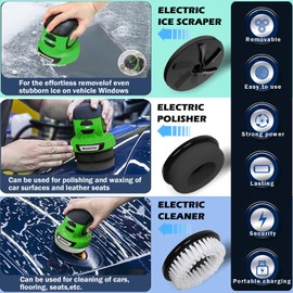 Electric Ice Scraper for Car Windshield, Cordless Electric Handheld Ice Scraper, Electric Snow Scraper for Window, 3 in1 Rechargeable Windshield Snow Remover, Electric Cleaner and Polisher for Car