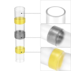 QWORK® 400PCS Solder Seal Electrical Wire Connectors in 7 Sizes (24-10 AWG) - Waterproof Heat Shrink Connectors for Automotive, Marine, and More