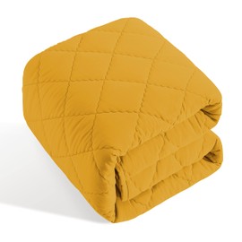 BEDSUM 100% Brushed Microfiber Down Alternative Toddler Comforter, Ultra Soft Lightweight and Warm Breathable Crib Quilted Blanket for Nursery Stroller Bed, 43x60 Inches, Yellow