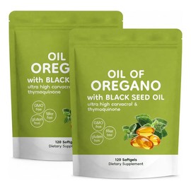 Aceite De Orégano Y Comino Negro - 2 Pack (240 Cápsulas) 2 E