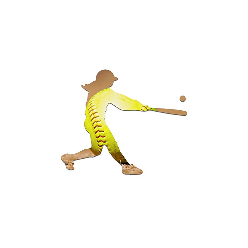 Bargain Max Decals Softball Batter Silhouette Girl Window Laptop Car