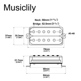 Artec HIVB Invader Style Uncovered Adjustable Hexagonal Poles Ceramic Humbucker Electric Guitar Neck Bridge Pickup Set, Zebra