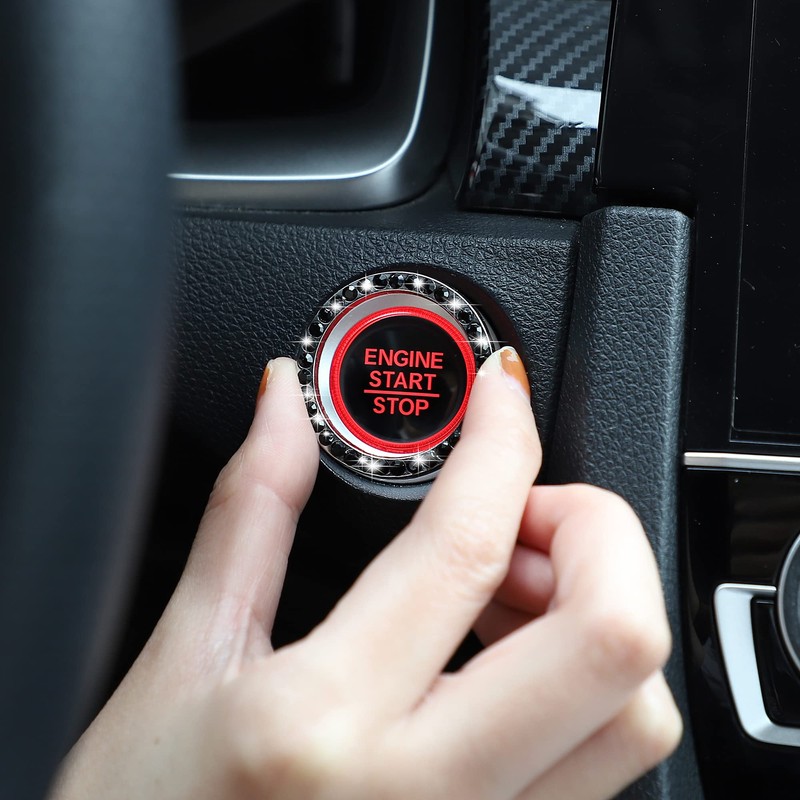 WINKA Car Engine Start Stop Button Cover Bling Accessories for