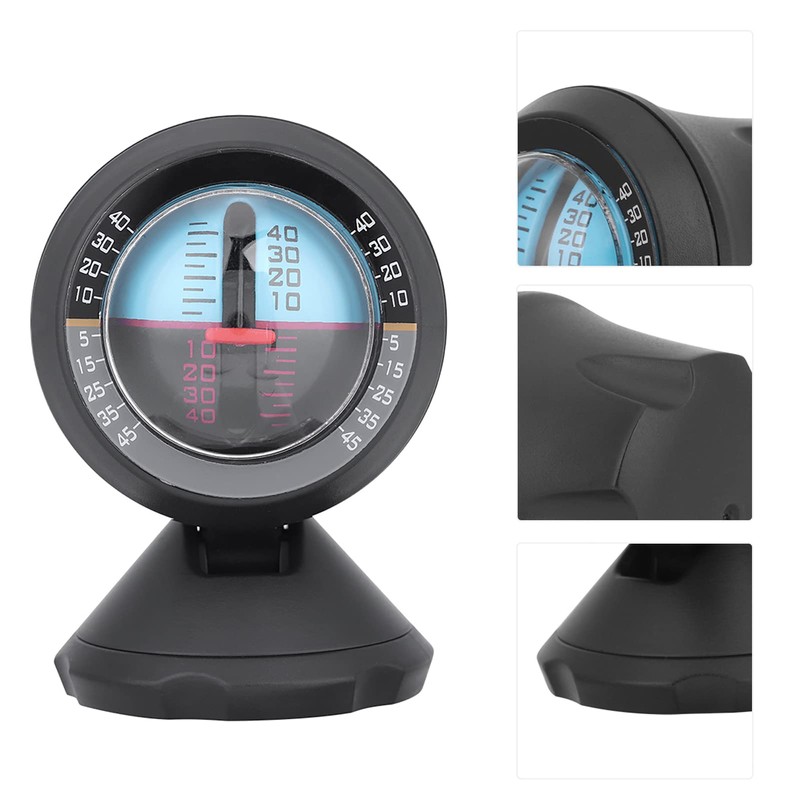 FTVOGUE Car Inclinometer, Black Car Angle Indicator Level Meter Incline