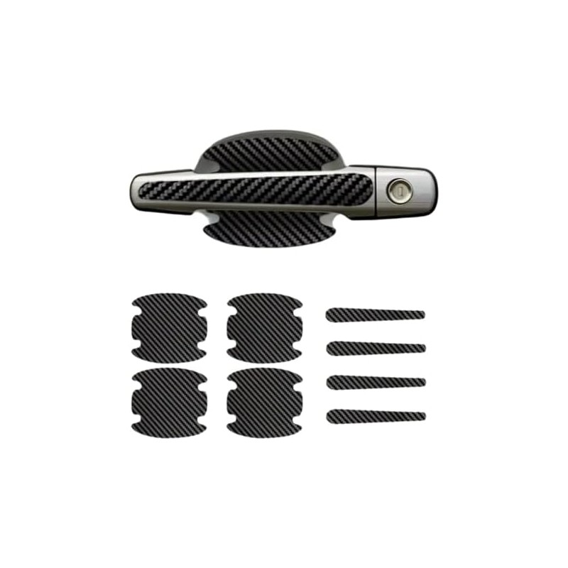 Protector Manija Vinil Fibra Carbono Auto Universal 8pzs