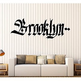 Large Vinyl Wall Decal Brooklyn Graffiti Word Teen Room New York Stickers (ig4345) Flame Red