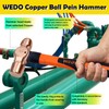 WEDO Copper Ball Peen Hammer 12 oz(3/4lb), Ball Pein Hammer