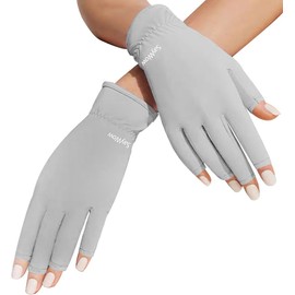 Guantes sin dedos para mujeres con protección UV UPF 50+, para manicura de gel, conducir