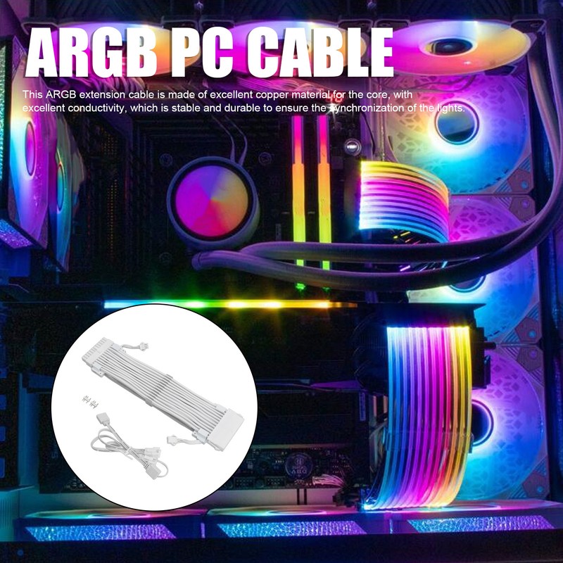 ARGB Power Extension Cable Single Head 24 Pin ARGB Motherboard