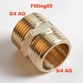 Threaded Fitting Double Nipple 2x Male Thread 3/4 Inch Blank (Thread Fitting 03)