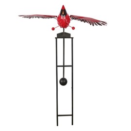 Alpine Corporation NCY408 Metal Rocking Cardinal Stake, Stylish Décor for Garden, Patio, & Lawn, 56"H, Red