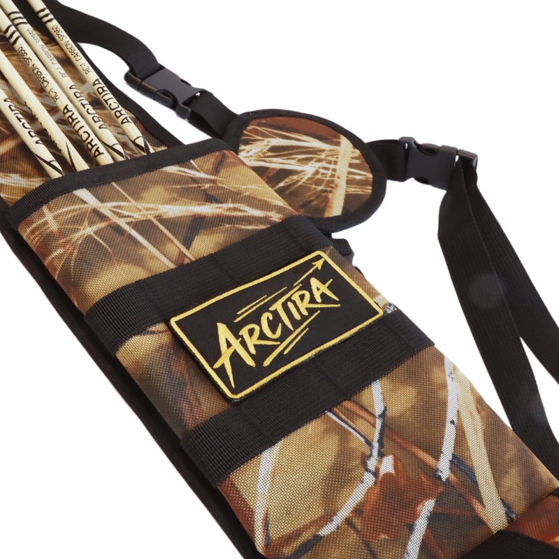 ARCTIRA Archery Back Quiver Arrow Holder with Puller Lightweight Adjustable