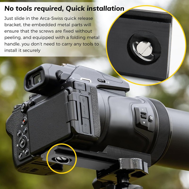 Quick Release Plate for Nikon P1000/1100 for Improved Stability Nikon