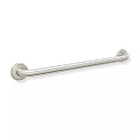 Grab Bar Specialists Shower Grab Bar Smooth Grip in Brushed Nickel Finish | Holds Upto 400 lb - 18"