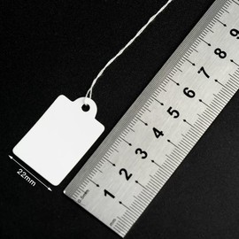 ESJNNK Price Tags 100pcs Price Tags Price Tags Cards Luggage Hang Tags with Thread Kraft Paper Necklace Bracelet Jewelry Accessories Watch Labels for Photography Decoration (White, 35mm*22mm)