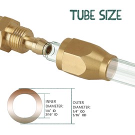 Xastro 4PCS Air Hose Repair Fitting, Brass Pneumatic Fitting For 1/4" Barb (1/4" ID, 5/16" OD Air Hose) x 1/4" NPT Rigid, Solid Brass Reusable Air Hose Splicer