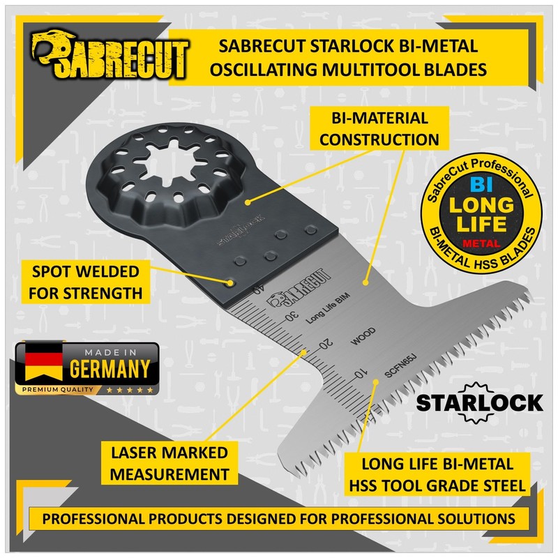 5 x SabreCut SCFN65J_5 65mm x 40mm Bimetal (BIM) Long