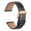 WOCCI 22mm Luxury Leather Watch Strap with Rose Gold Buckle