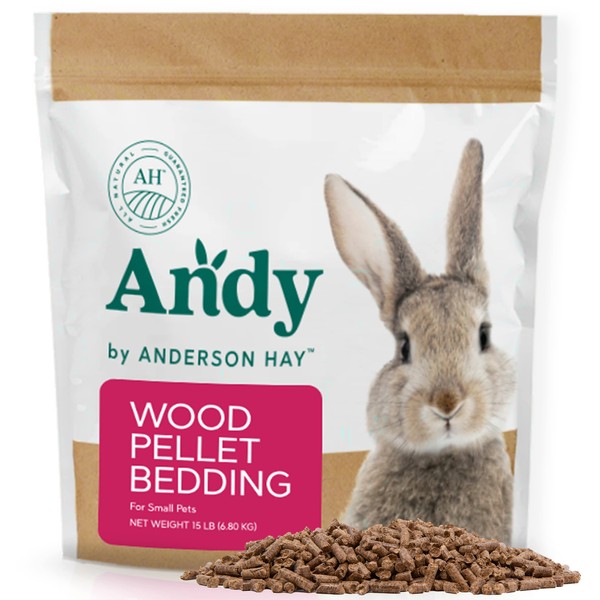 Andy Wood Pellet Bedding, 15 lb Bag, Premium Pine Pellets