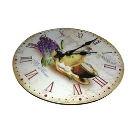 YOAI Wall Clock Kitchen Clock Antique Nostalgia Rustic Country House Quartz without Ticking Noise 30 cm / 12 Inches Colourful