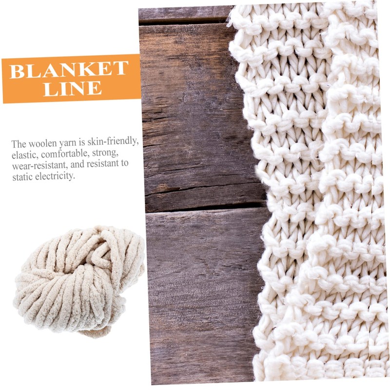 KONTONTY 1Pc Comfortable Coarse Wool Chenille Knitting Yarn Soft Blanket