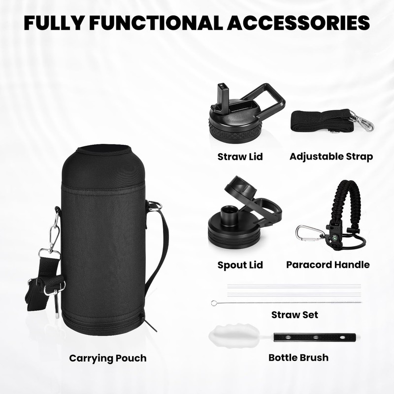 RAYMYLO Insulated Water Bottle 32 oz, Triple Wall Vacuum Stainless