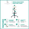 Upgrade Your Workspace with Venus Adjustable Drafting Stool - Premium