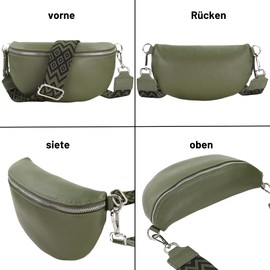 Blade Bum Bag Women's Genuine Leather, Stylish Belt Bag Women with 2 Patterned and Leather Removable & Adjustable Wide Belts, Crossbody Bag Women, High-Quality Chest Bag for Women, Khaki-2, bum bag
