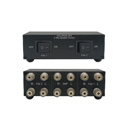 Premium 2 Zone Speaker Selector Switch Box, 2 Way Stereo Audio Speaker Switcher Distribution Box for Multi-Channel High Powered Amp A B Switches -SOLUPEAK SP2