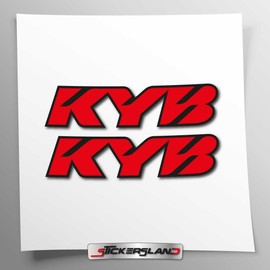 Sticker Set Compatible with KYB Forks, Sticker for Motorcycle Fork, Vinyl Sticker, Easy to UV, UV Printing, Stickersland® (Red Print V1)