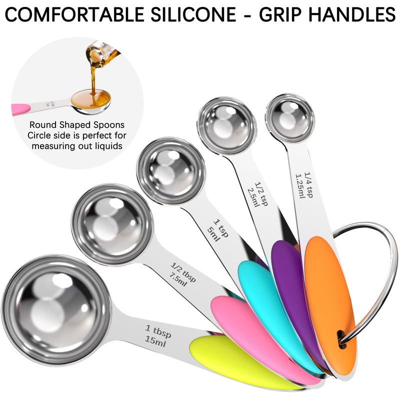 TILUCK Measuring Cups and Spoons Set, Stainless Steel, Kitchen Utensils