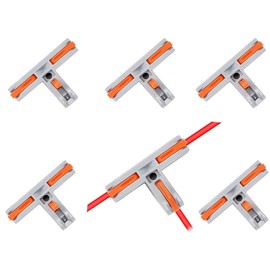 Pack of 6 Quick Terminal Block, 112 Lever Wire Nut Connectors, Compact Wire Conductor, Electrical Connector Blocks, T-Shaped Connectors for Wiring