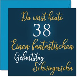 38th Birthday Card Son-in-Law Fantastic Happy Card Birthday for 38 Year Old Son from Father-in-Law Mother in Law Gifts Man 145mm Thirty-Eight Birthday Gifts