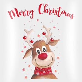 Cushion 40 x 40 cm Decorative Cushion - Christmas Cushion Christmas Gifts - Merry Christmas Reindeer - 40 x 40 cm - White - Christmas Motif Christmas Xmas Christmas Motifs - SuKi217