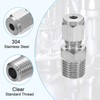 PATIKIL 1/4NPT x 4mm 304 Stainless Steel Compression Tube Fitting,