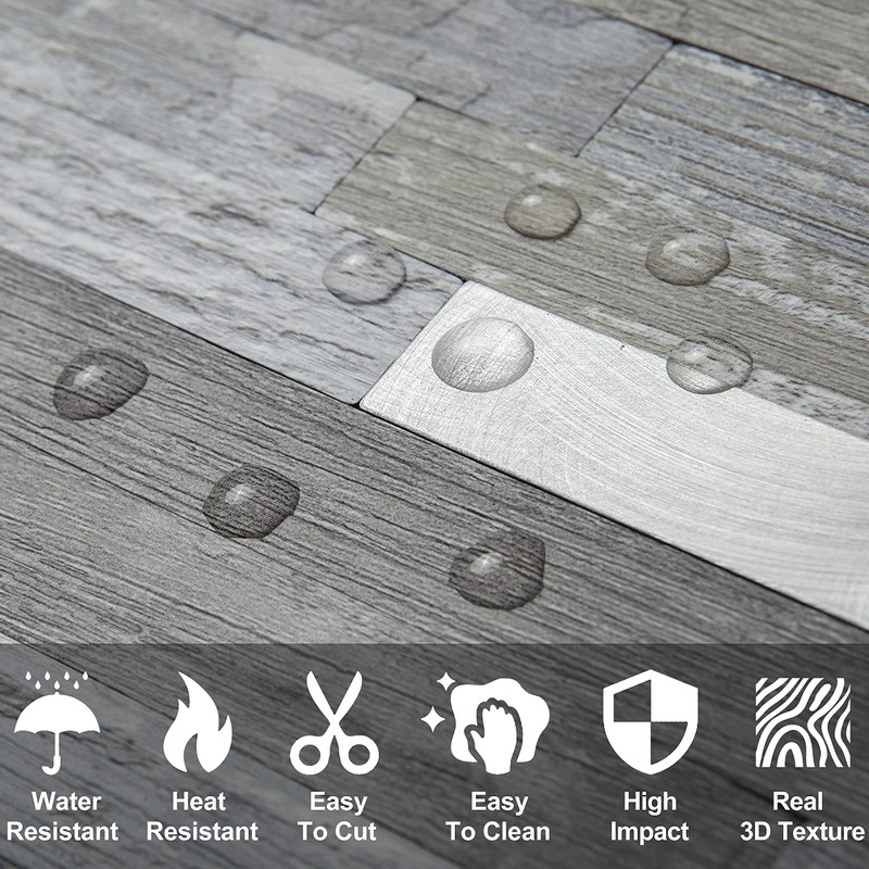 DICOFUN 10-Sheet Peel and Stick Backsplash Wall Tile, PVC Kitchen