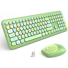 MOFii Wireless Keyboard and Mouse Combo, Computer Full Size Keyboard, 2.4GHz Dropout-Free Connection, Cute Wireless Moues for PC/Laptop/Mac