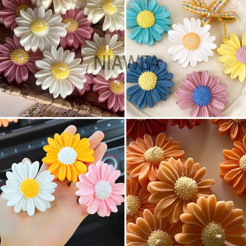 4pz Moldes De Silicon Flores Gerbera Adornos Velas Jabones