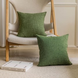 Home Brilliant Set of 2 60 x 60 Cushion Covers Dark Green St Patricks Day, Durable Burlap Linen Cushion Covers 60x60, Home Decoration Large Cushions for Party, 24 inch, Green