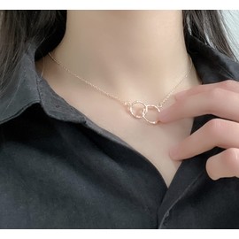 Mom & Daughter Matching Heart Necklace - Circle Infinity Necklace for Mother's Day & Birthday Gifts