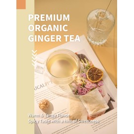 HYNTMYT Organic Ginger Tea Bags, USDA Organic Ginger Root Tea, Spicy & Warm Flavor, Caffeine Free, 120 Count