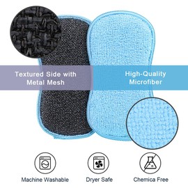 HOMEXCEL 12 Pack Multi-Purpose Scrub Sponges Kitchen, Dish Sponge, Non-Scratch Microfiber Sponge for Efficiently Cleaning Dishes, Pots, and Pans, and More (Multicolor)