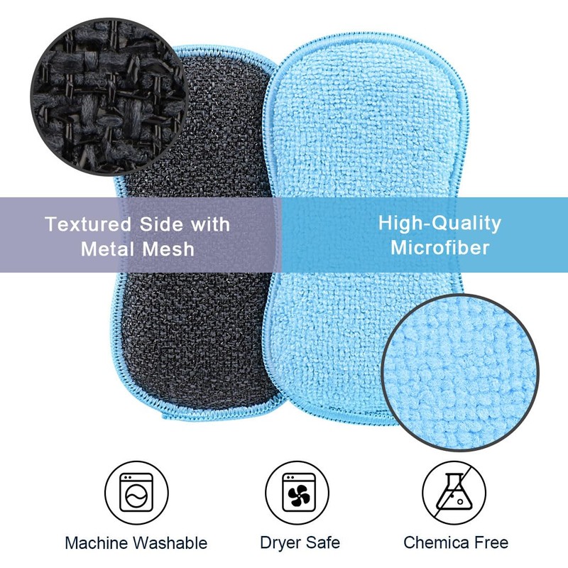 HOMEXCEL 12 Pack Multi-Purpose Scrub Sponges Kitchen, Dish Sponge, Non-Scratch