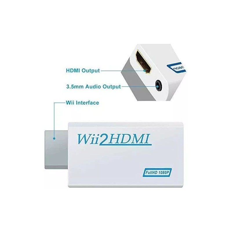 hd2dmi Adaptador Wii Conectar Hdmi 1080p Convertidor Audio Y Vídeo