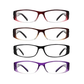 EYEBOGO Kaylee Stylish Reading Glasses for Women - Women's Reading Glasses with Timeless Design (4-Pack, 1.25)