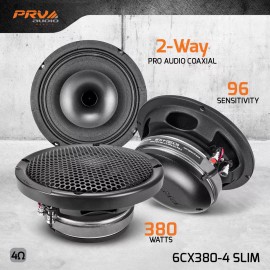 PRV 6.5" 2-Way Coaxial Full Range Speaker 380W 4 Ohm 6CX380-4 SLIM Pro Audio