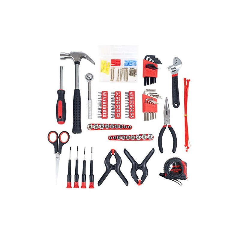 Household Hand Tools, 86 Piece Tool Set With Roll-Up Bag