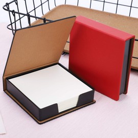 2Pack 360Sheets Cube Memo Paper Non Sticky Notes with PU Leather Notes Holder Block Notes Small Memo Block Cube Sticky Note Dispenser Box Portable Note Pad Memo Message Pad Sticky Note Tabs for School